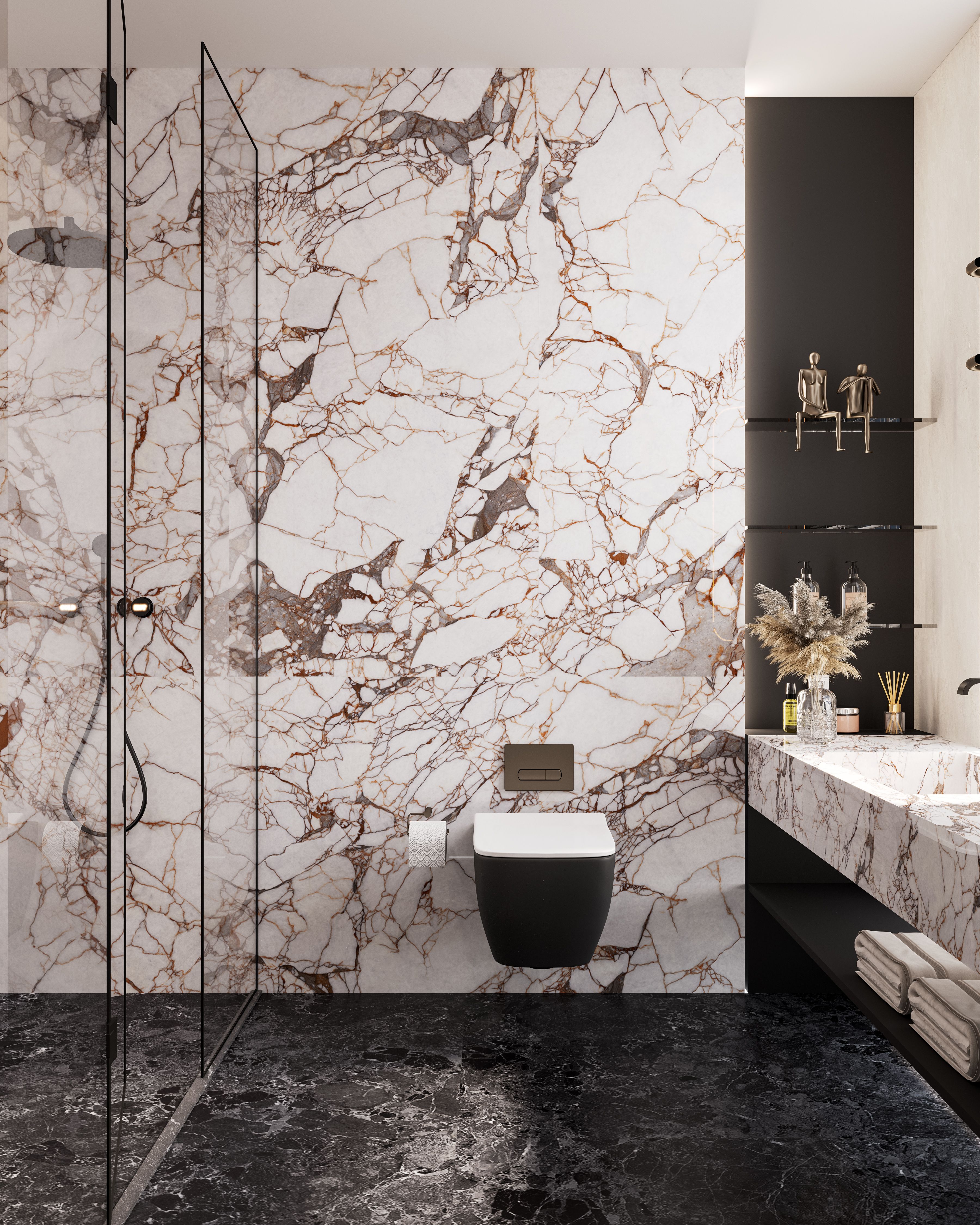 90-180CBP5663CM На пол Marbles 5.5 Cappuccino Onyx POL 90x180x0.55 - фото 6