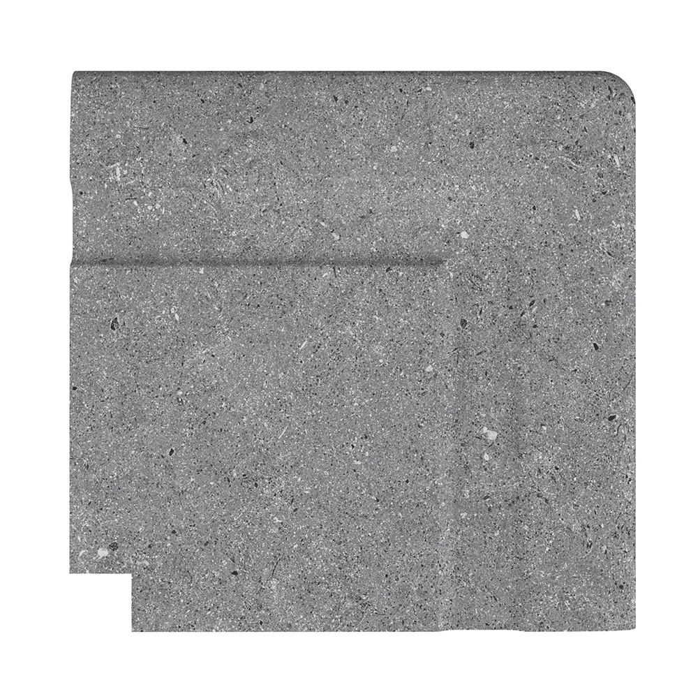 Бордюр Terrace Antislips Natural Series Угол фарфорового поручня наружный Cement Grey 25x25
