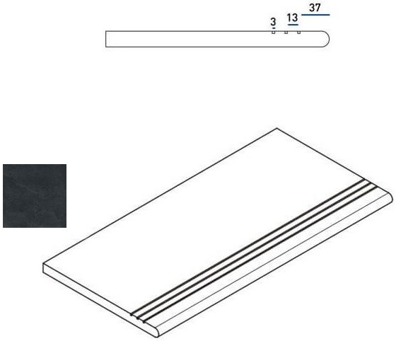 620040000068 Ступень Materia X2 Титанио Закругленная Грип 30x60 Правая