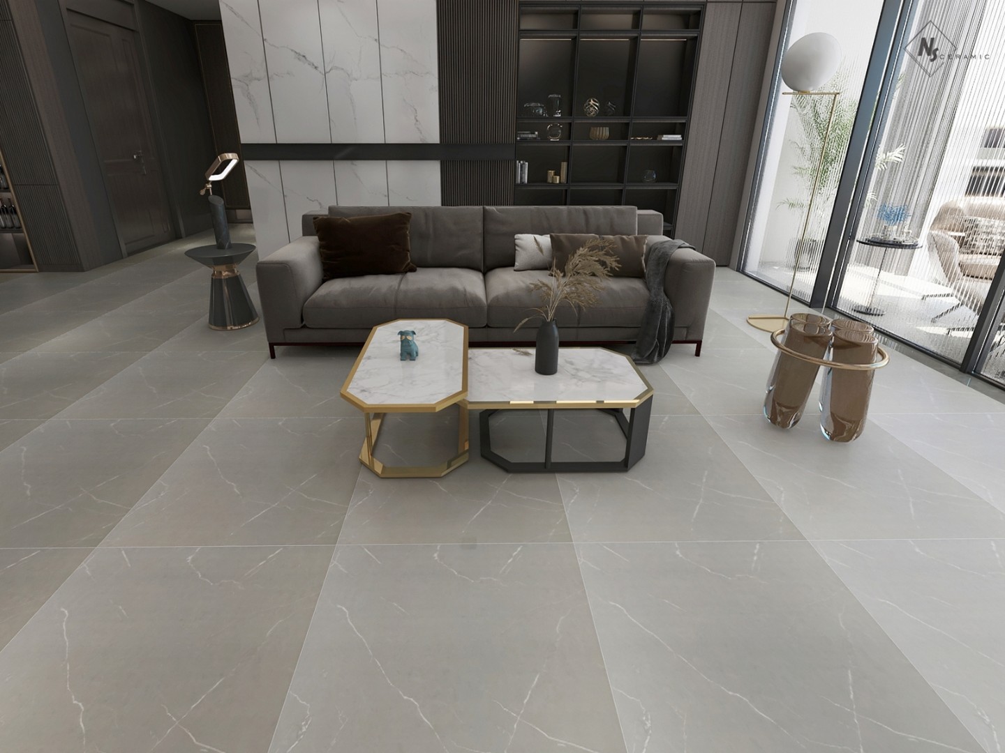 NSC8045 На пол Porcelain Tile 8045 Серый матовый 80x80 - фото 40