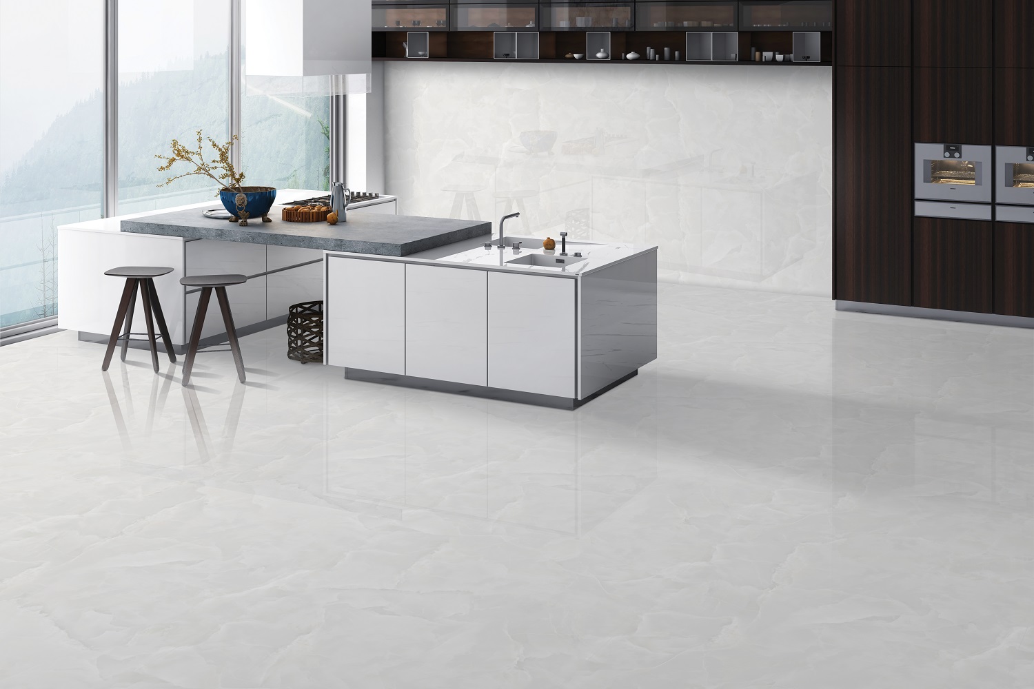 На пол Rose Onyx Bianco Infinia Polished 60х120 - фото 6