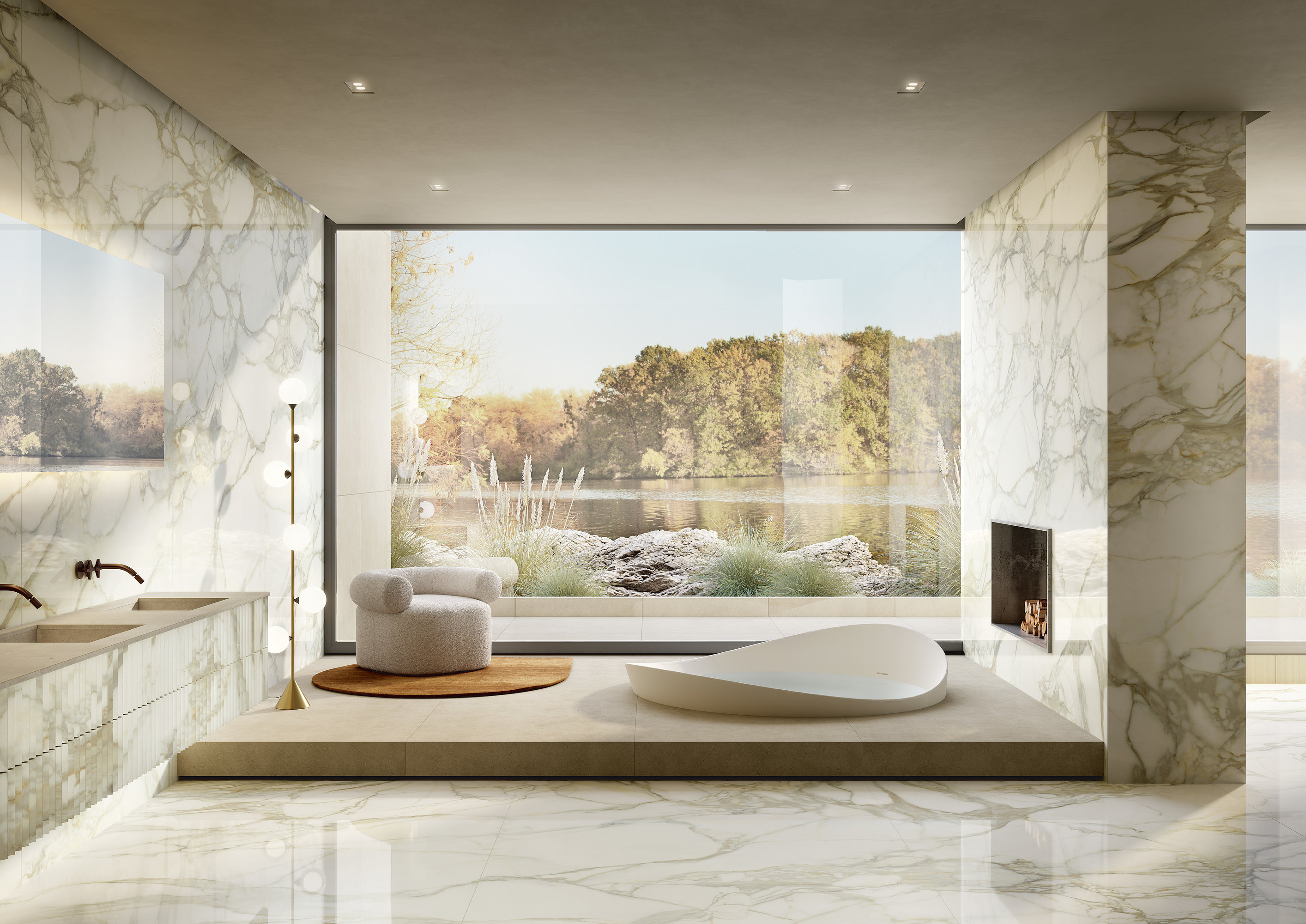 MMF33861530 На пол Maximum Marmi Opal White Feel 300х150 - фото 63