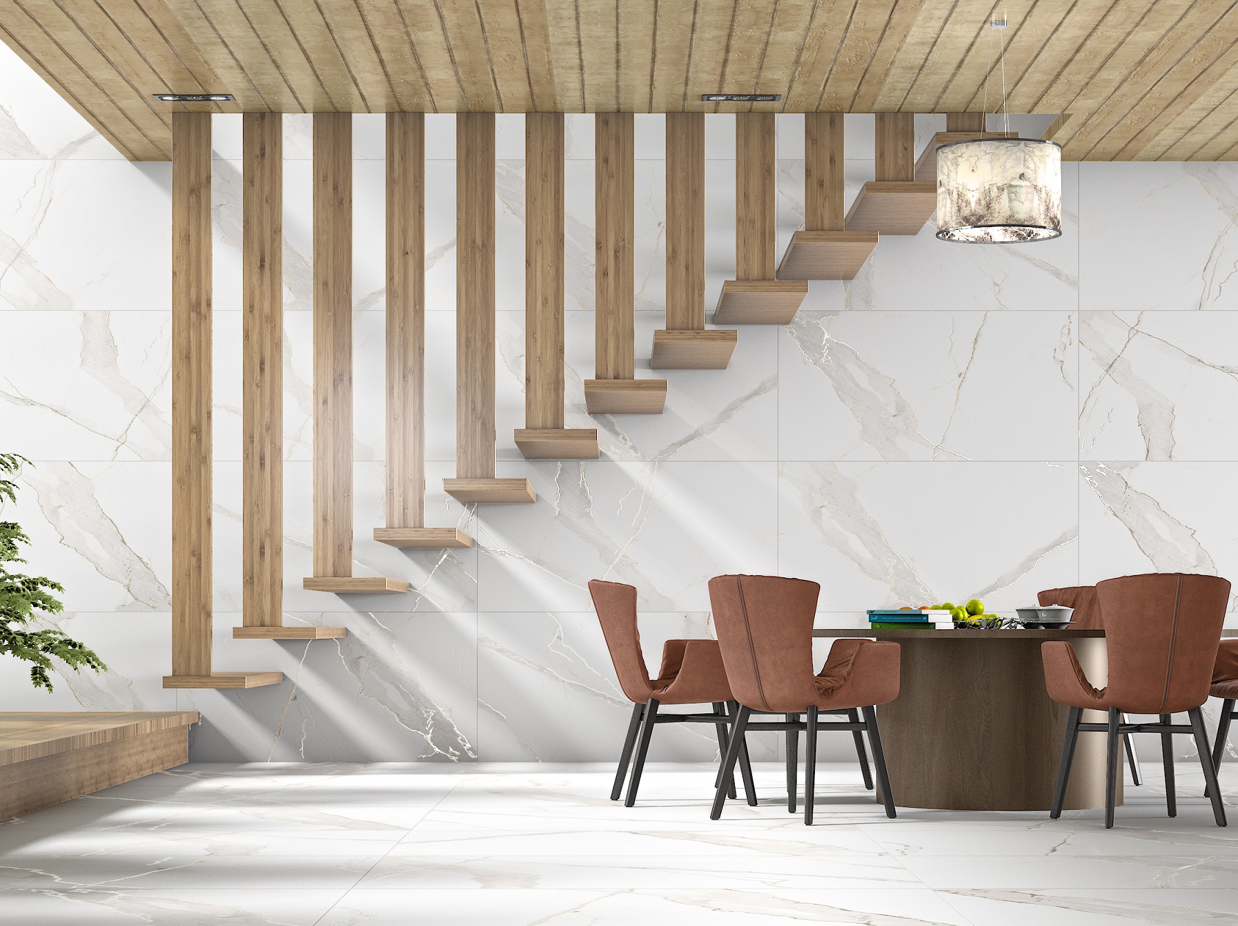 На пол Slim GVT Lapino White Carving Rectificado 60x120x0.7 - фото 5