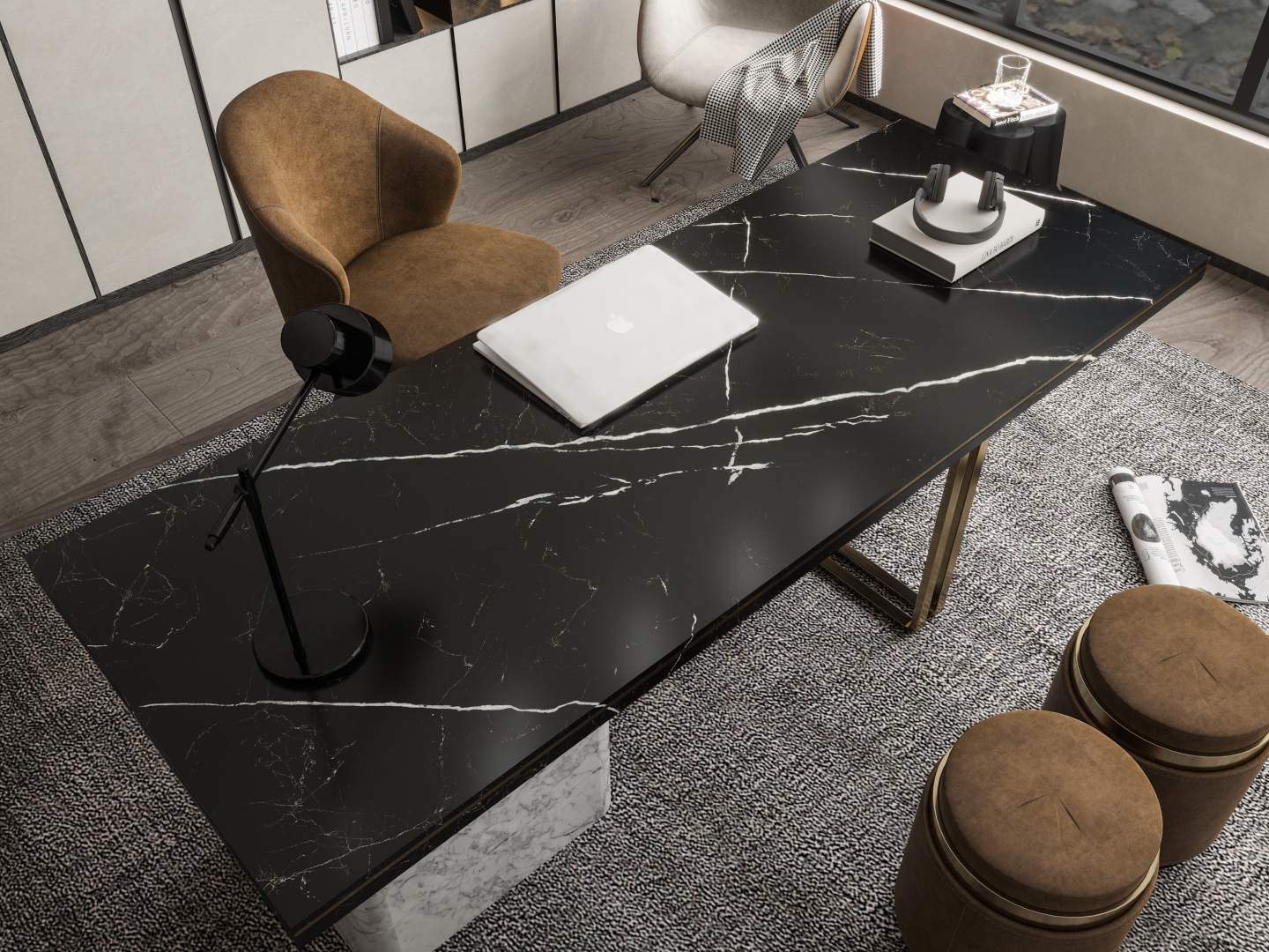 На пол New Bulgaria Black Matt Спеченный камень 1600x3200x12 - фото 4