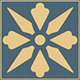 Декоративная вставка Метлахская плитка 050E006D302 ENC06 Cognac (Dark blue) 5x5