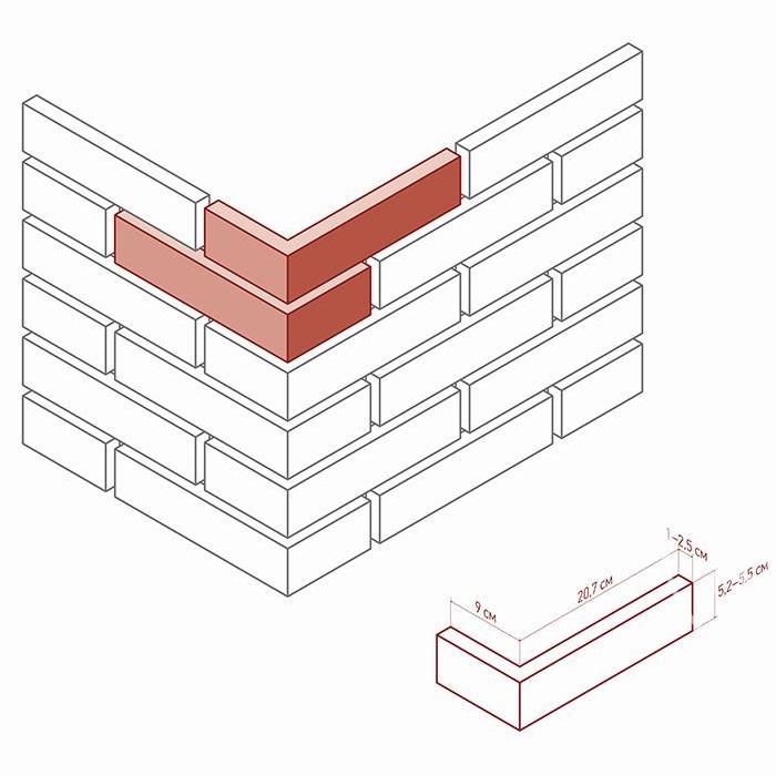 679-65 На стену Эрдинг брик Design угол 33х7