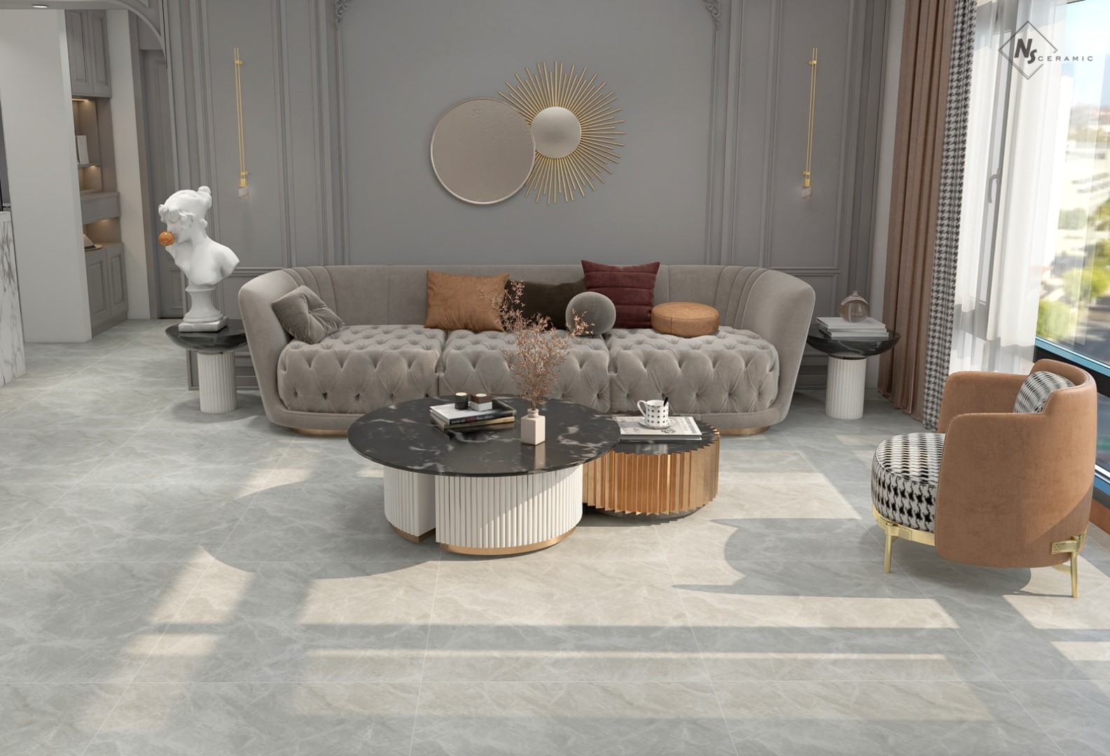 NSC8045 На пол Porcelain Tile 8045 Серый матовый 80x80 - фото 43