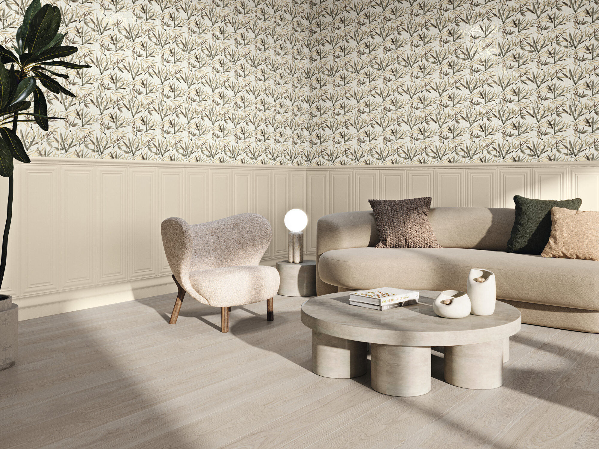 A043846 На стену Fables Lilium Beige Rect 30x90 - фото 16