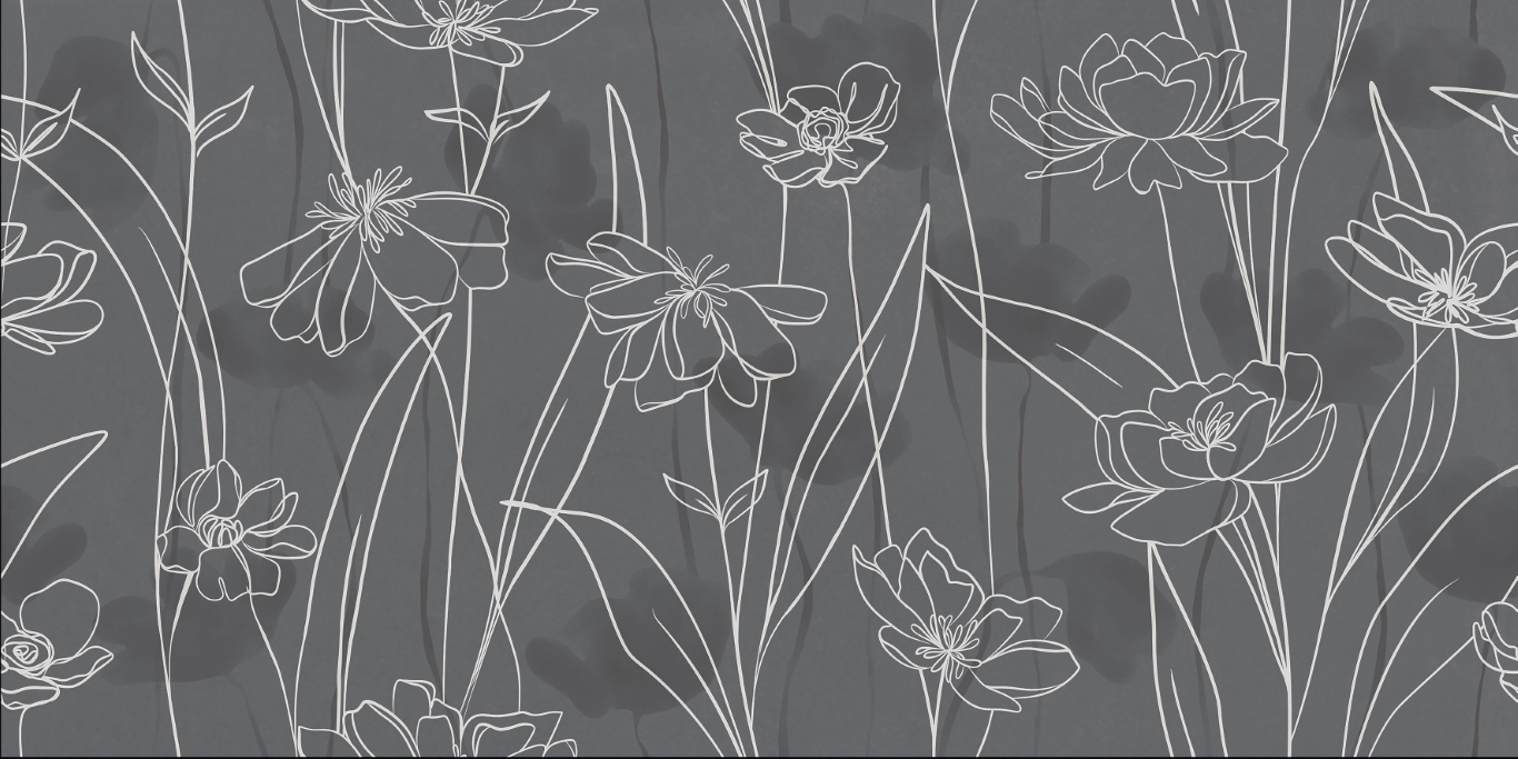 17552 На стену Floresta Цветы серый ректификат 60x120 - фото 2