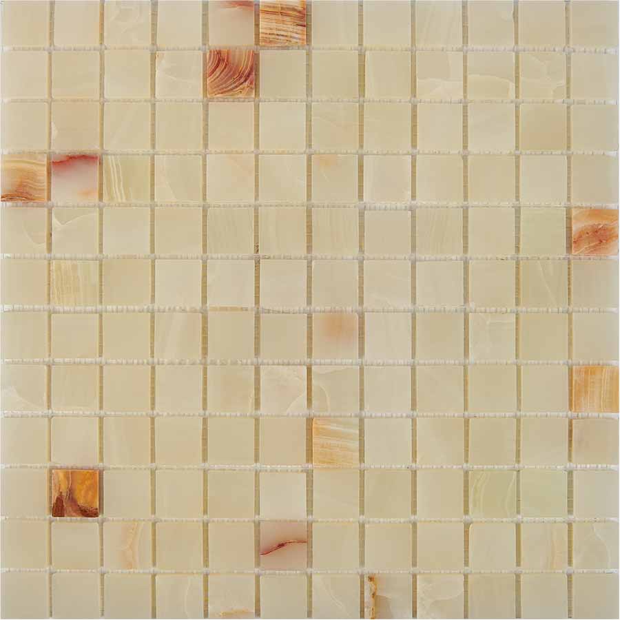 PIX203 На пол Каменная White onyx из оникса полированная 23x23 305х305х6