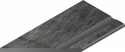 620090000412 Ступень Materia X2 Титанио Бортик 30x60 с Выемкой Закругленный Левый Натуральный