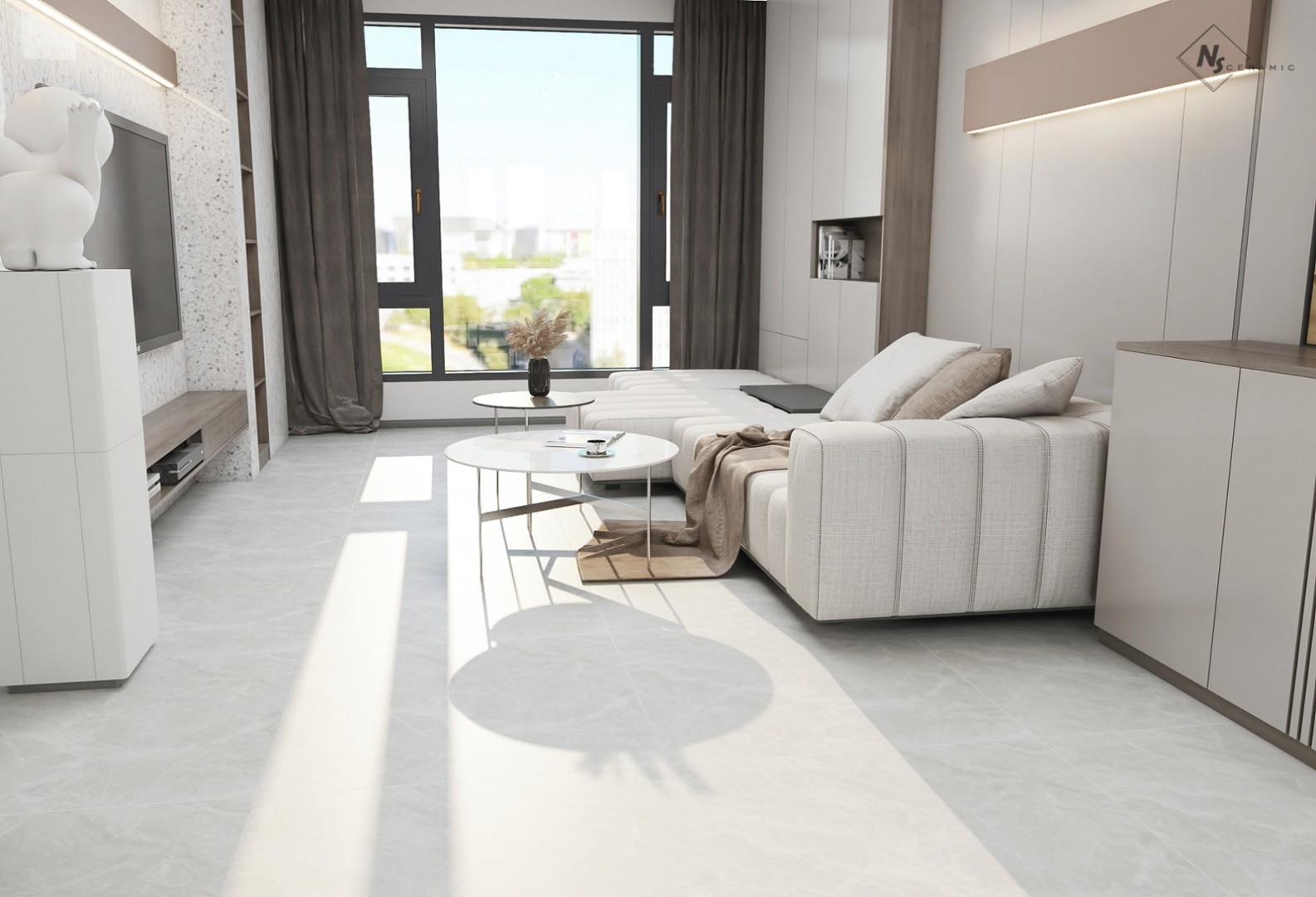 NSC8045 На пол Porcelain Tile 8045 Серый матовый 80x80 - фото 45