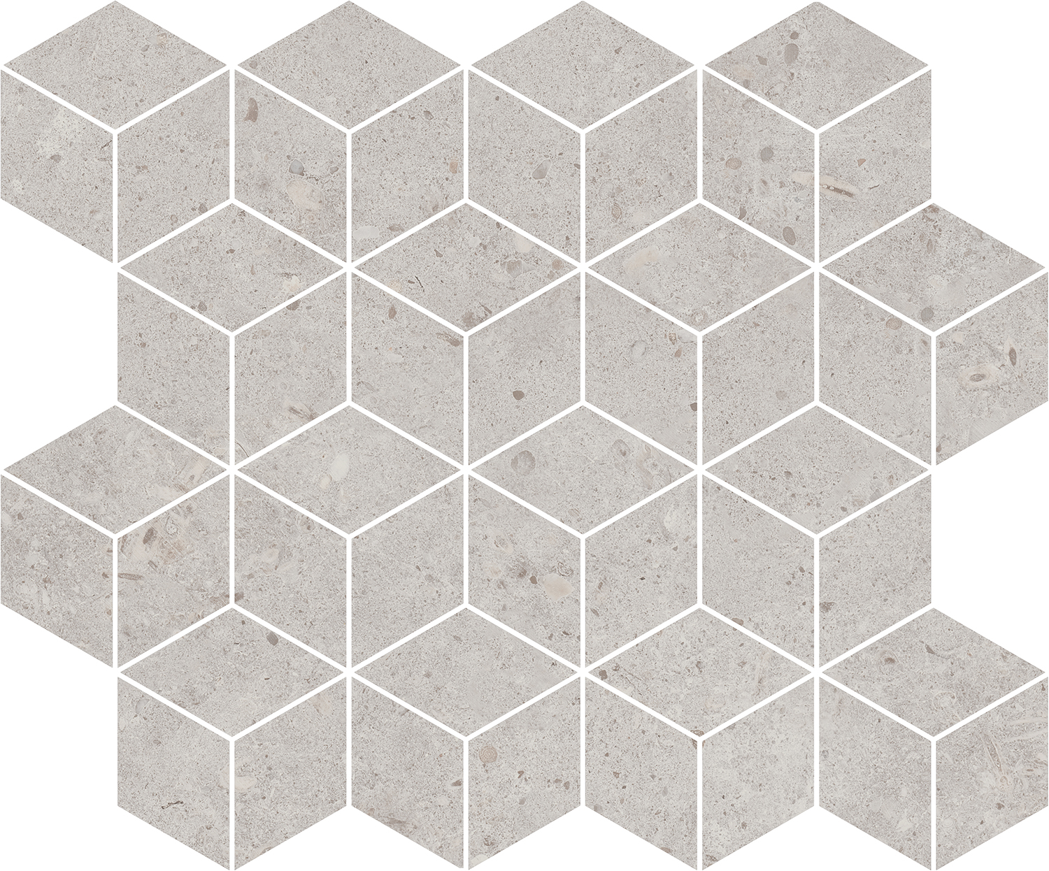 T017/14053 Декор Риккарди Мозаичный Серый Светлый Матовый 45x37.5 - фото 4