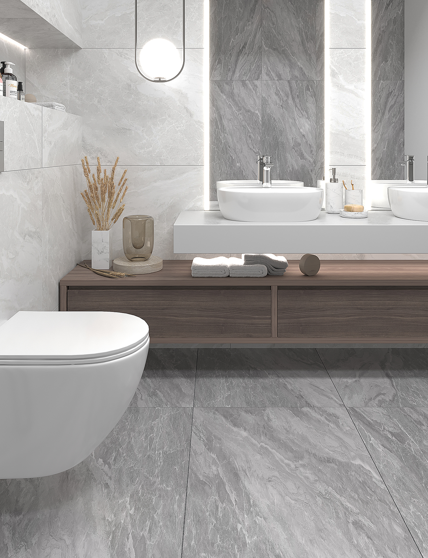 На пол Luna Rossa Imperial Grey Carving Satin 60x120 - фото 21
