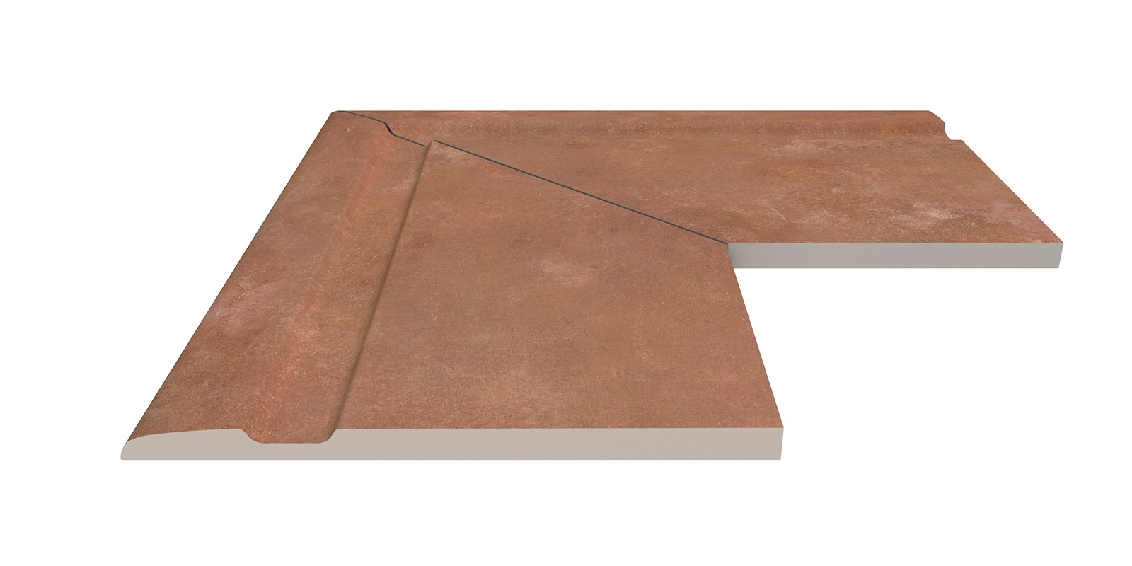 Бордюр Terrace Antislips Natural Series Угол фарфорового поручня наружный 90 Cotto 30x50