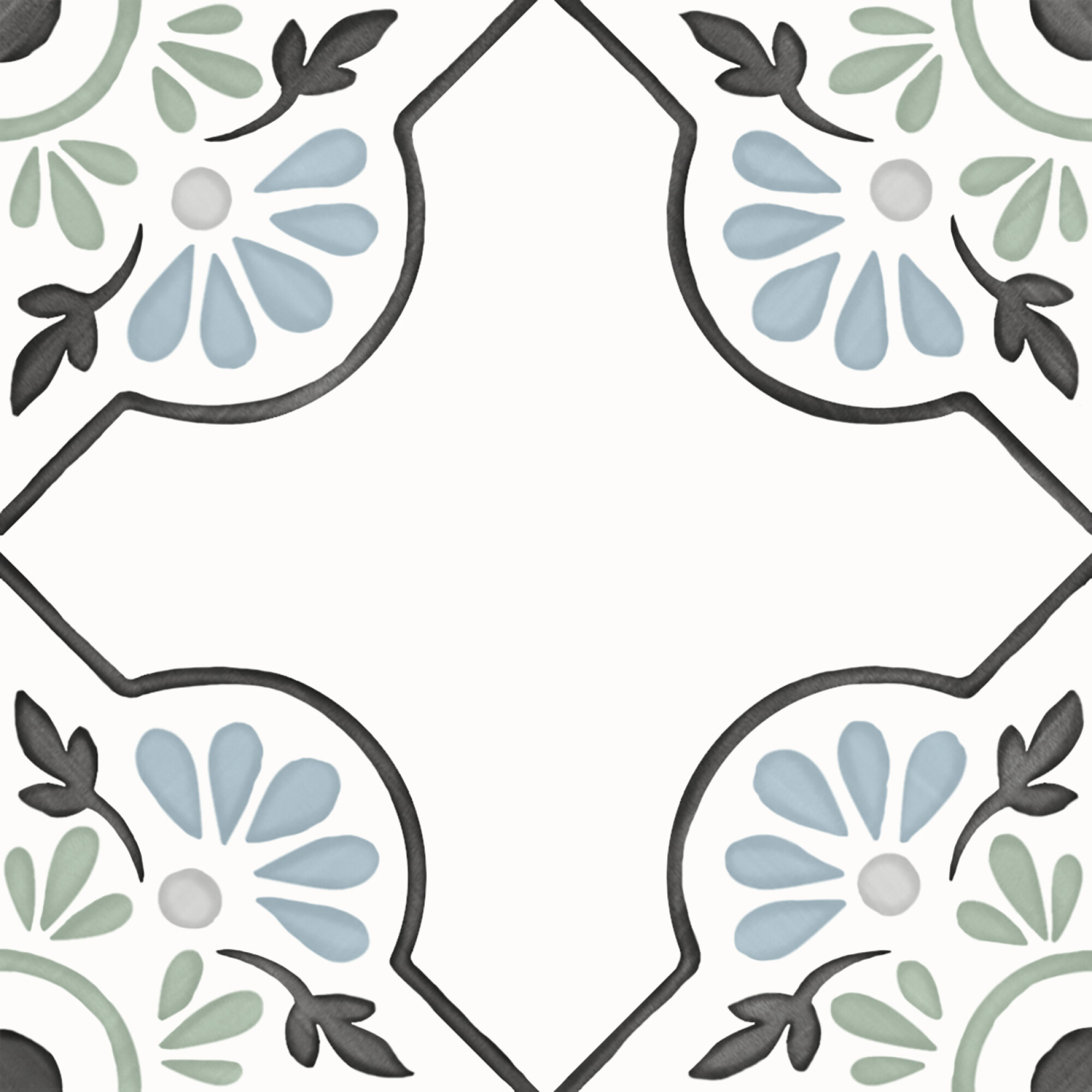 3356231079 На пол Tanger Blue Petals 12.3x12.3 - фото 4