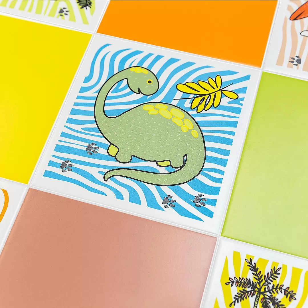 148 Бордюр Динозаврики Синий матовый 20x1.5 - фото 4