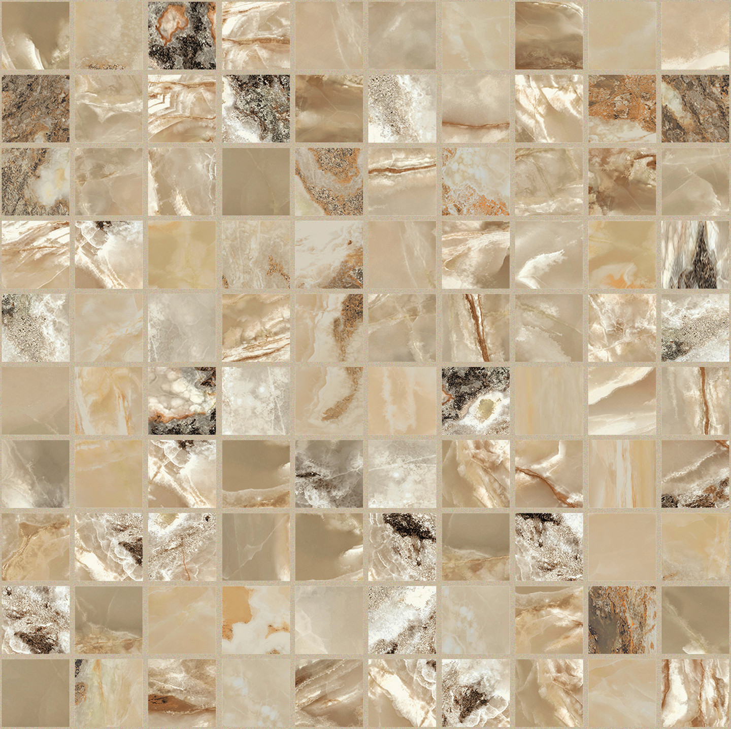 767758 На пол Onyx and More Golden Blend Glossy Mosaico 3x3 30x30