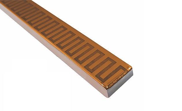 БК 221 Бордюр Керамические бордюры Графика золото матовый 2х60 - фото 2