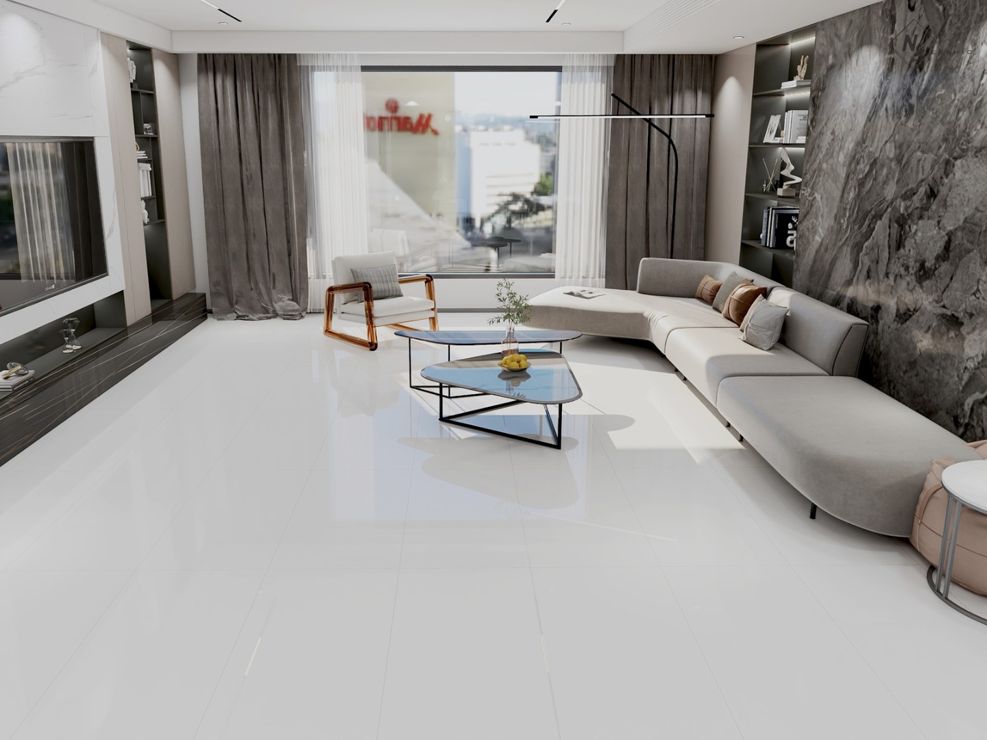 NSC8045 На пол Porcelain Tile 8045 Серый матовый 80x80 - фото 19