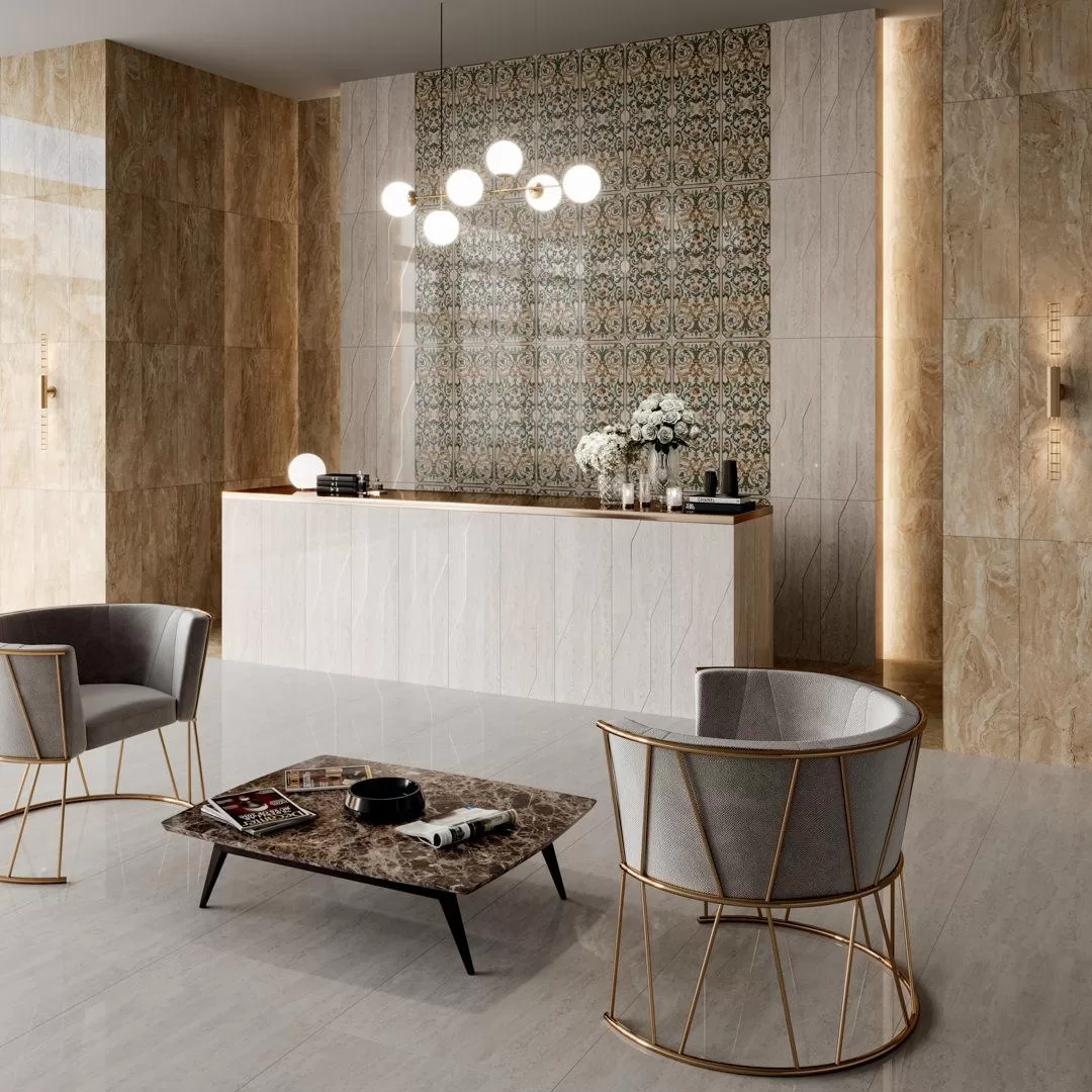 MM13121T Декор Эвора Мозаичный бежевый глянцевый 32x30x0.9 - фото 3