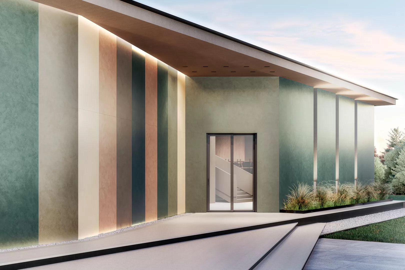 SL1232G0241R6 На стену Конкрит Красно-коралловый обрезной 119.5x320x0.6 - фото 4