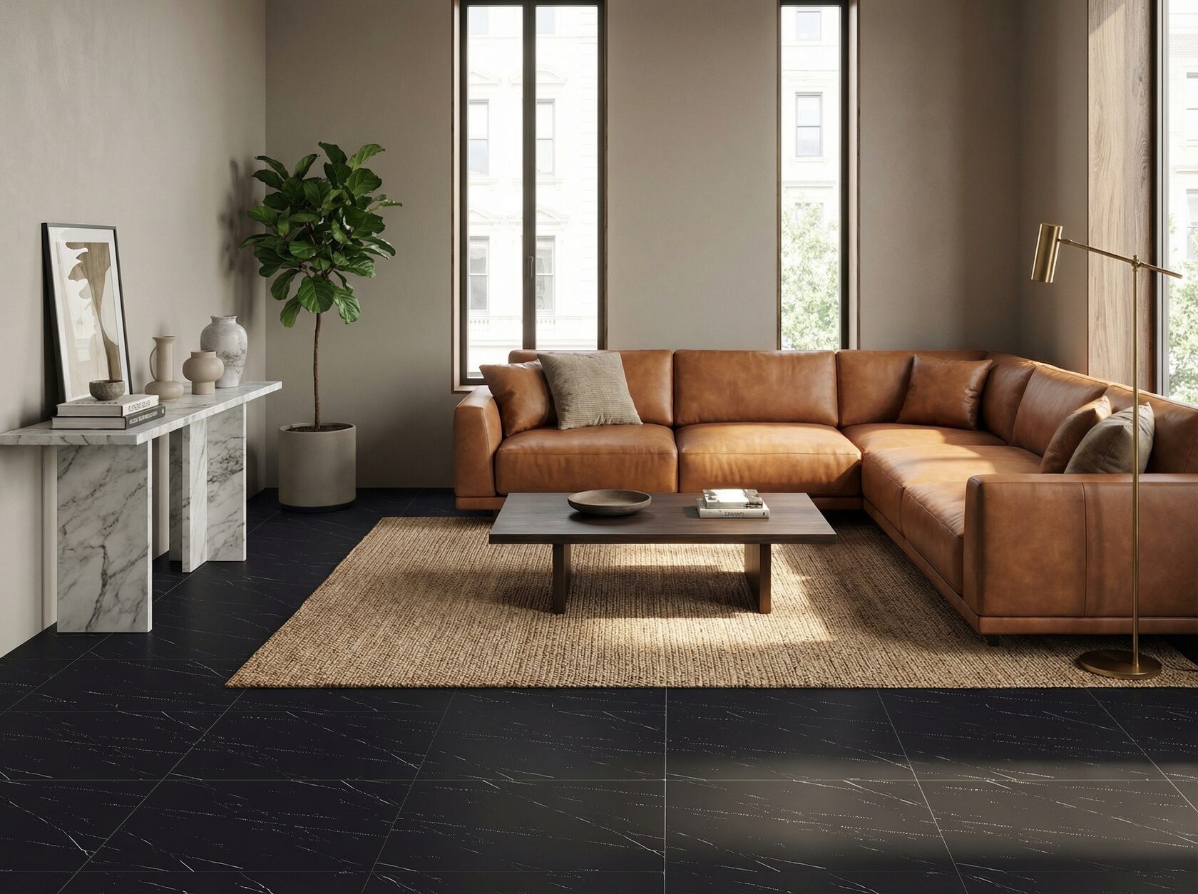 ZA-B60911 На пол Монохром Матовый 600x600x9 - фото 5