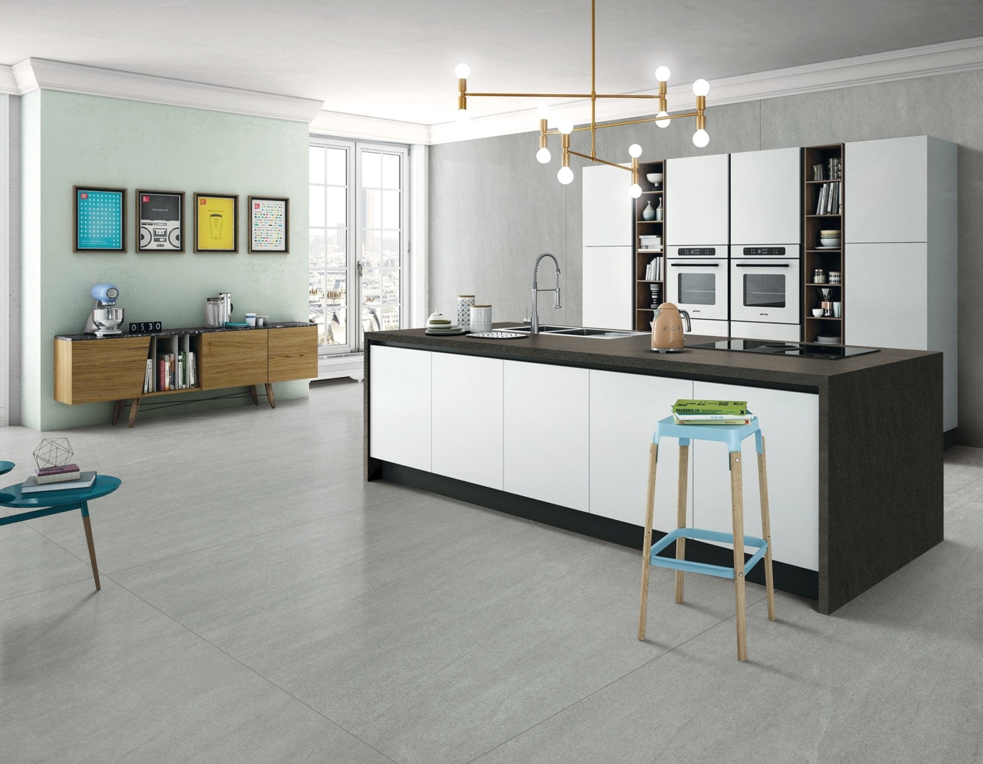 На пол Obsidian Grey Matt Спеченный камень 1600x3200x6 - фото 2