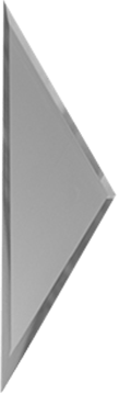 РЗСм1-02(б) Настенная Зеркальная плитка Матовая серебряная полуромб с фацетом 10 мм 15x51