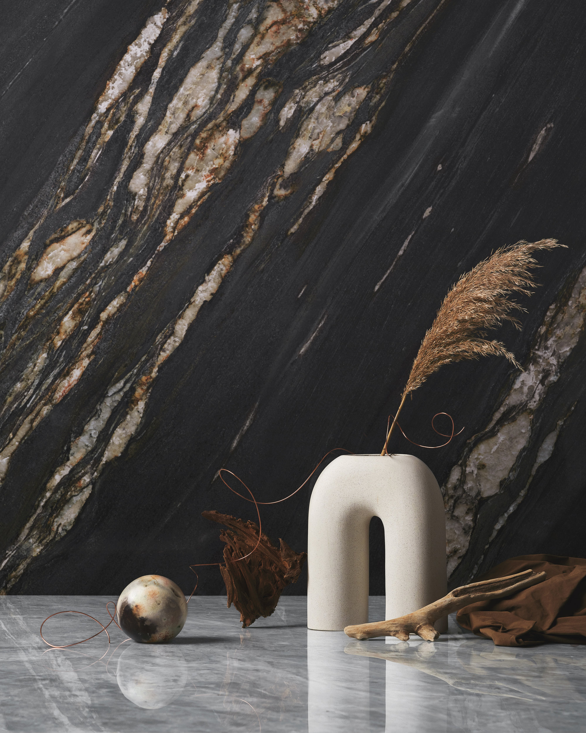 SY315338MF6 На пол Marmi Maxfine Black Marquinia Silky 150x300 - фото 18