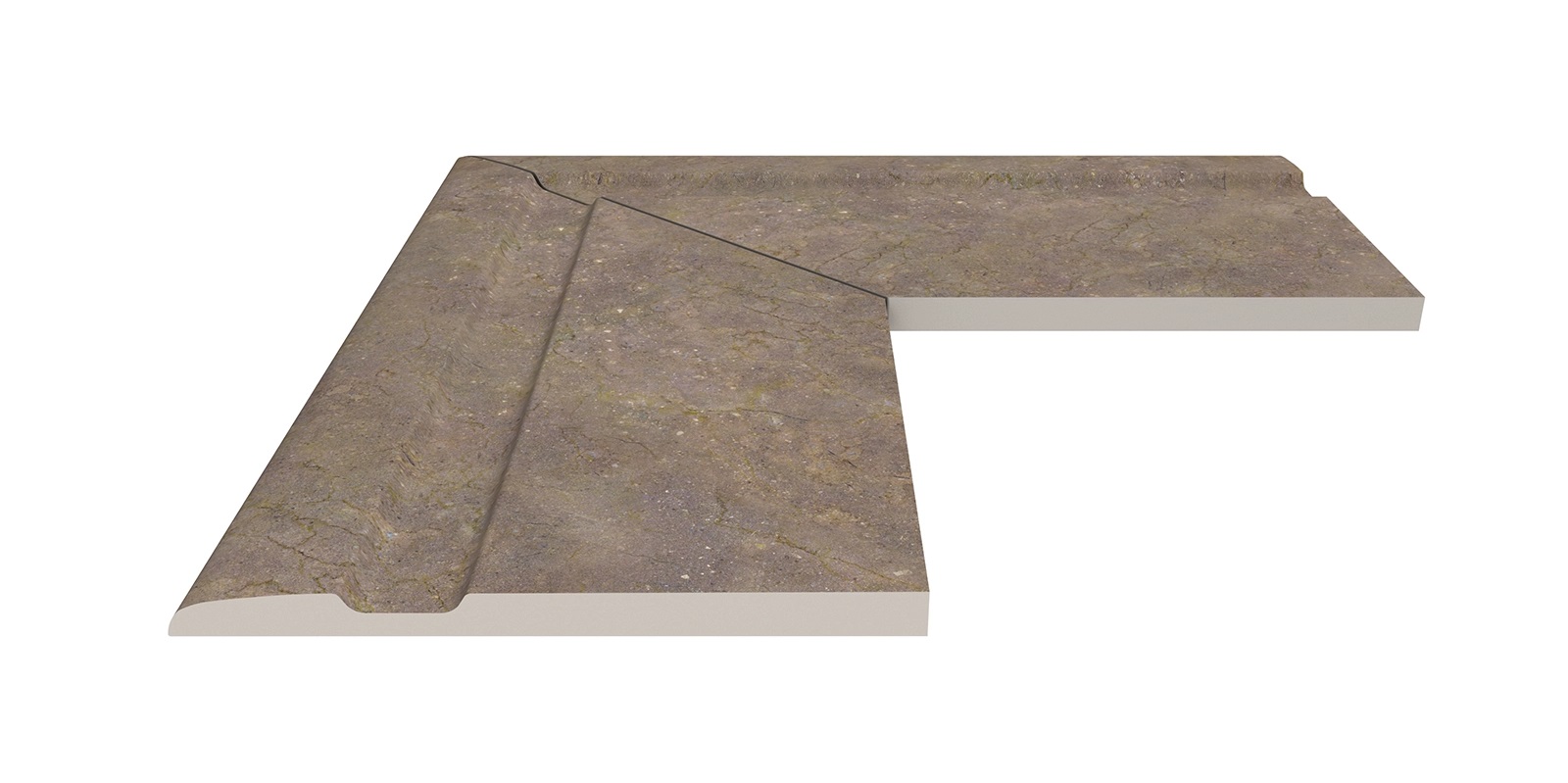 Бордюр Terrace Antislips Natural Series Угол фарфорового поручня наружный 90 Natural Mocha 25x50