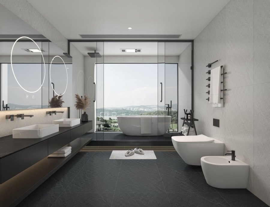 На пол Porcelain Tile 60x120 Artwork Dark Grey Soft Matt 60x120 - фото 6