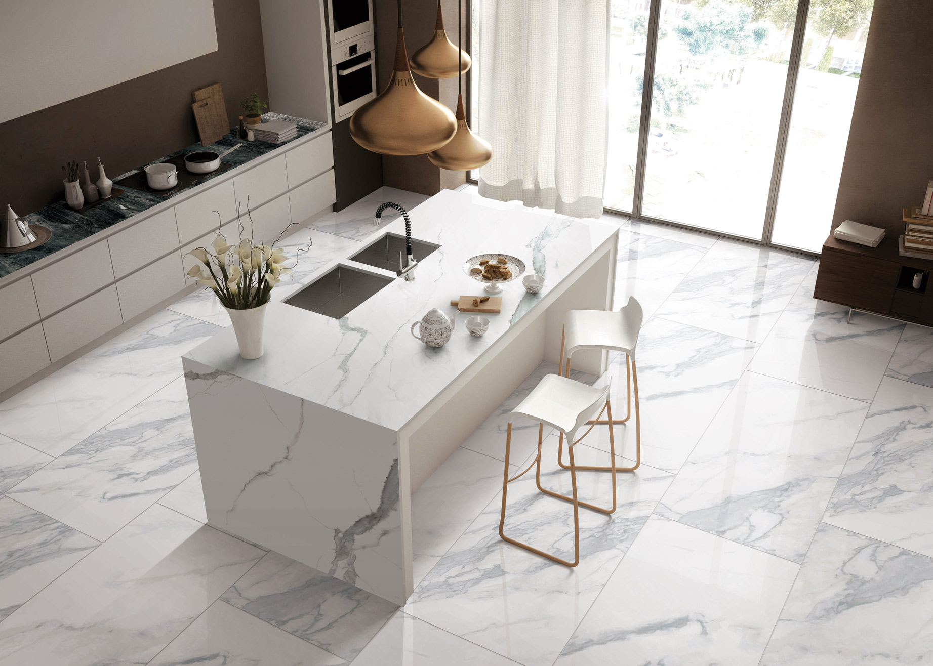 На пол Marble Porcelain Breccia marengo POL 120x60 5696 - фото 9