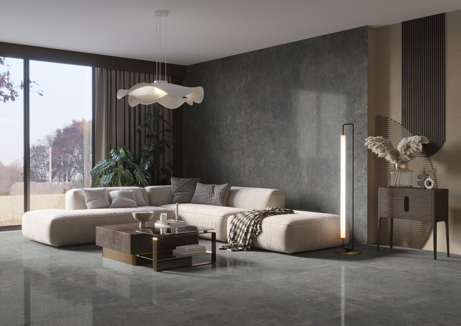 На пол Textural Anthracite Silky Cristal 59.7x119.7 - фото 4