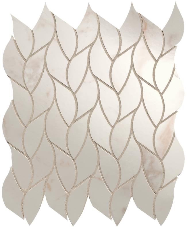 fQMP На стену Roma Gold Pb Calacatta Delicato Leaves Mosaico 25.9x30.9