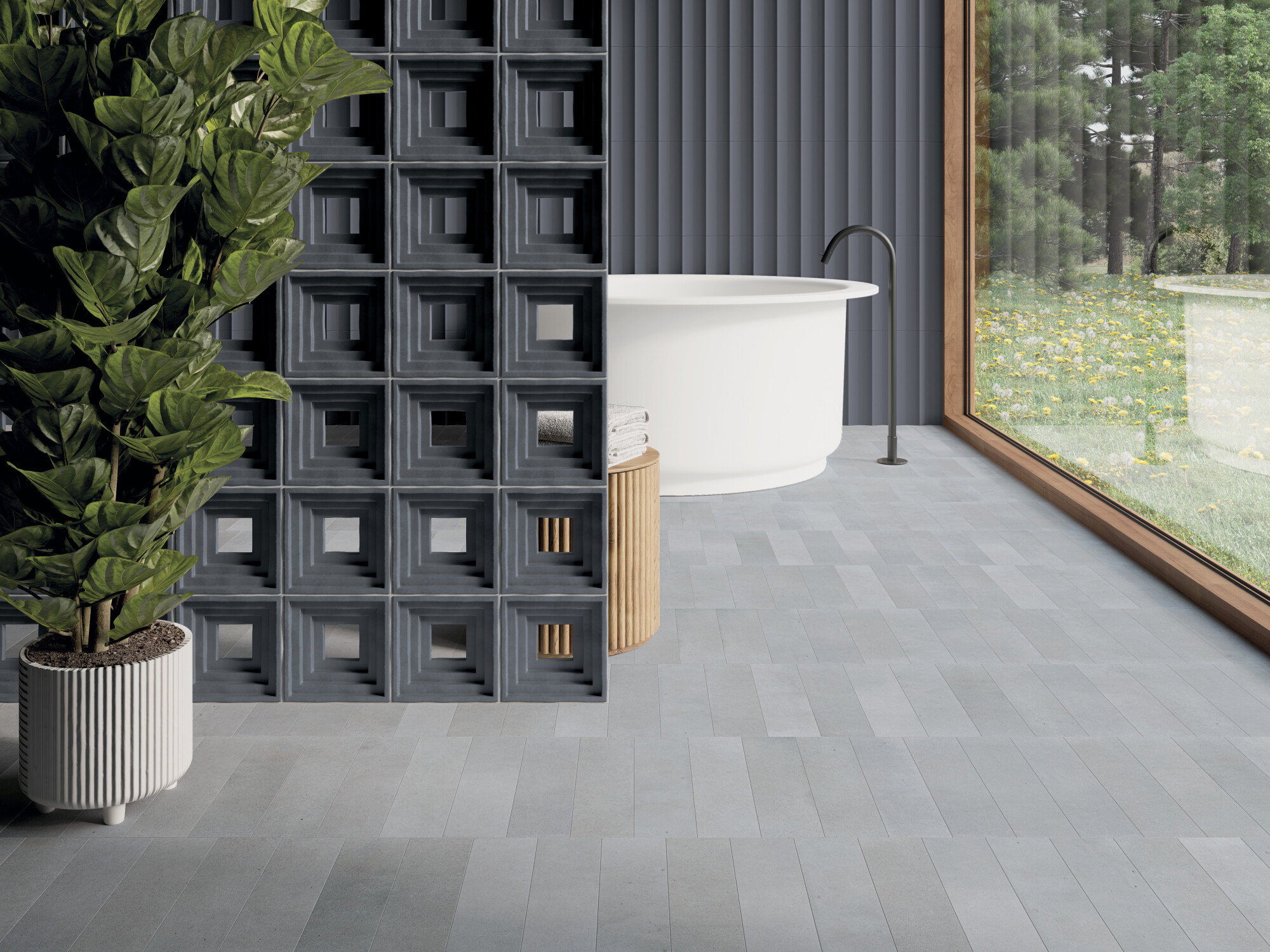 33888 На стену Pique Cloth Anthracite 19.8х19.8 - фото 7