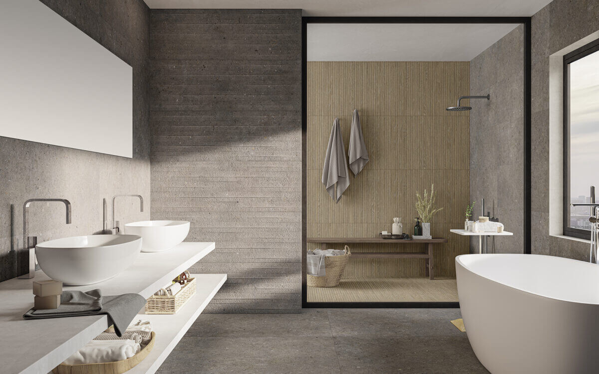 На пол Cement Stone Dark Grey Lapp 60x120 - фото 5