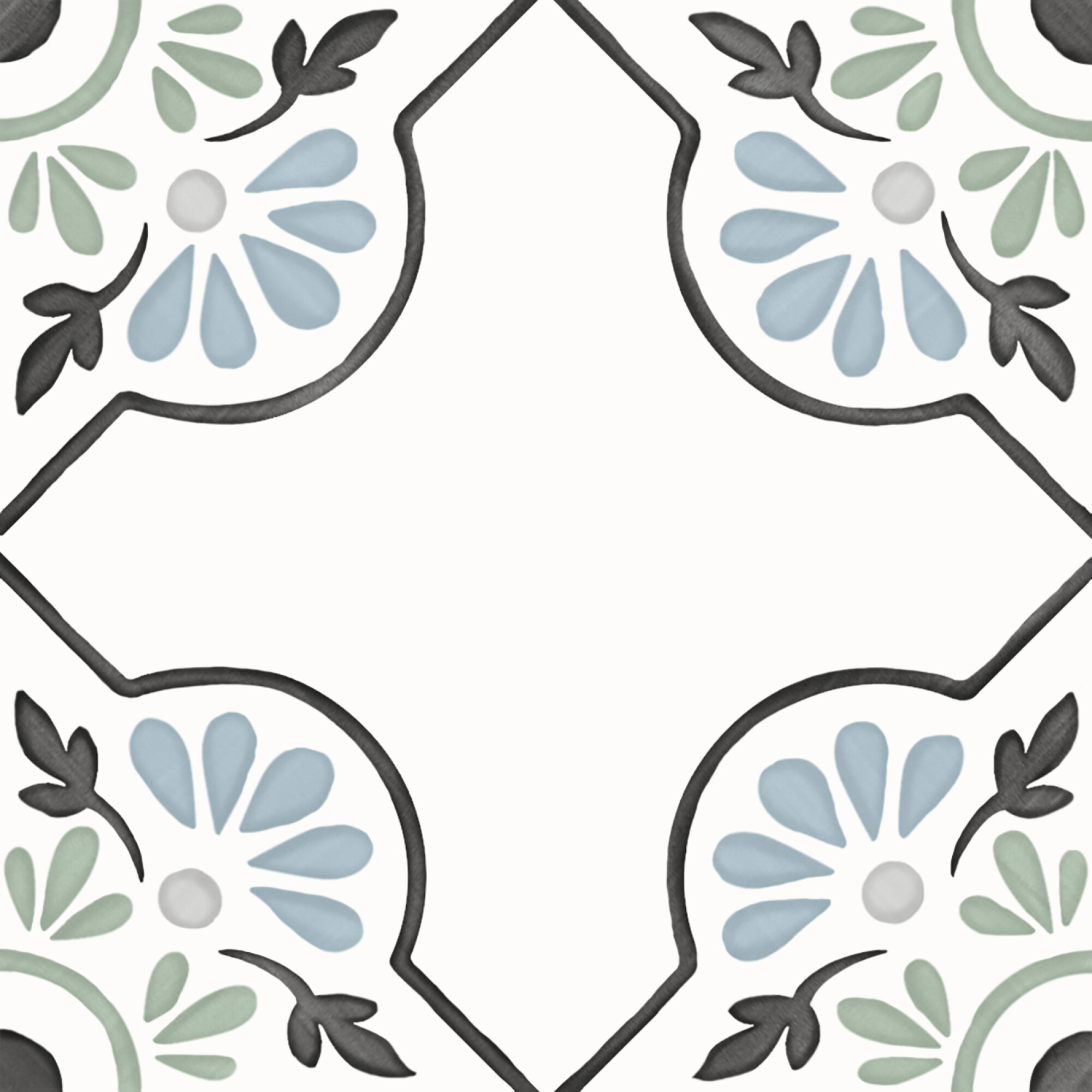 3356231079 На пол Tanger Blue Petals 12.3x12.3 - фото 7