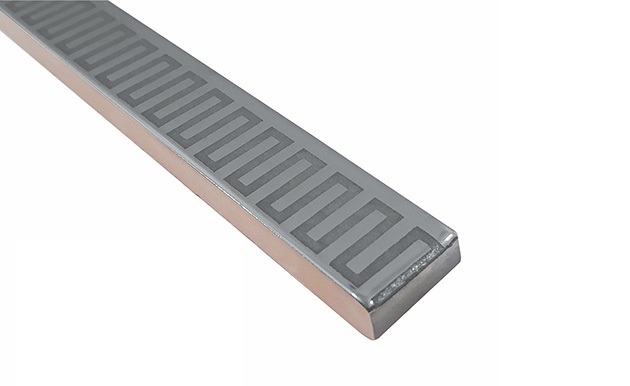 БК 216 Бордюр Керамические бордюры Графика платина матовый 2х60 - фото 2