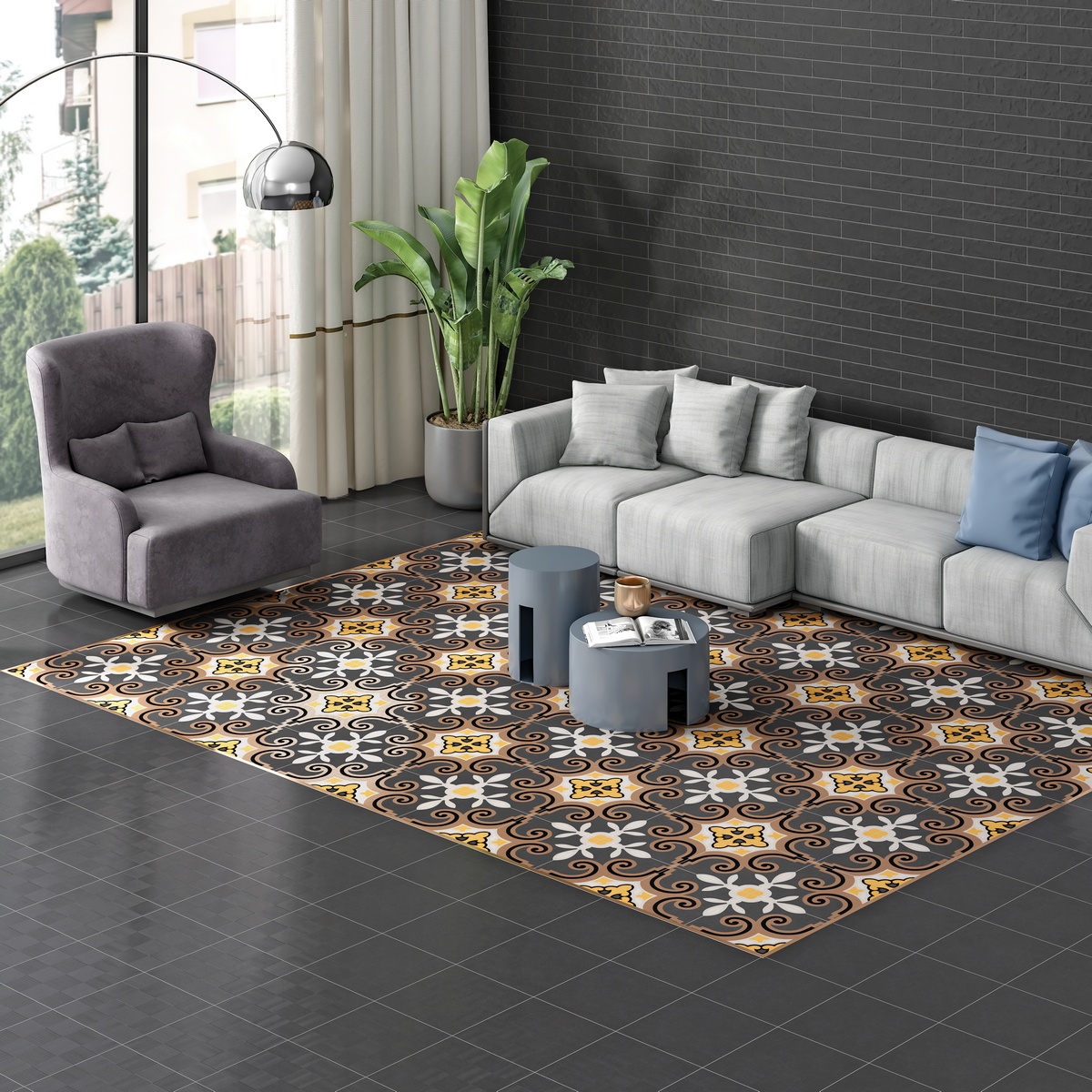 Декор Monotone Midnight Decor Matt 20x20 - фото 31