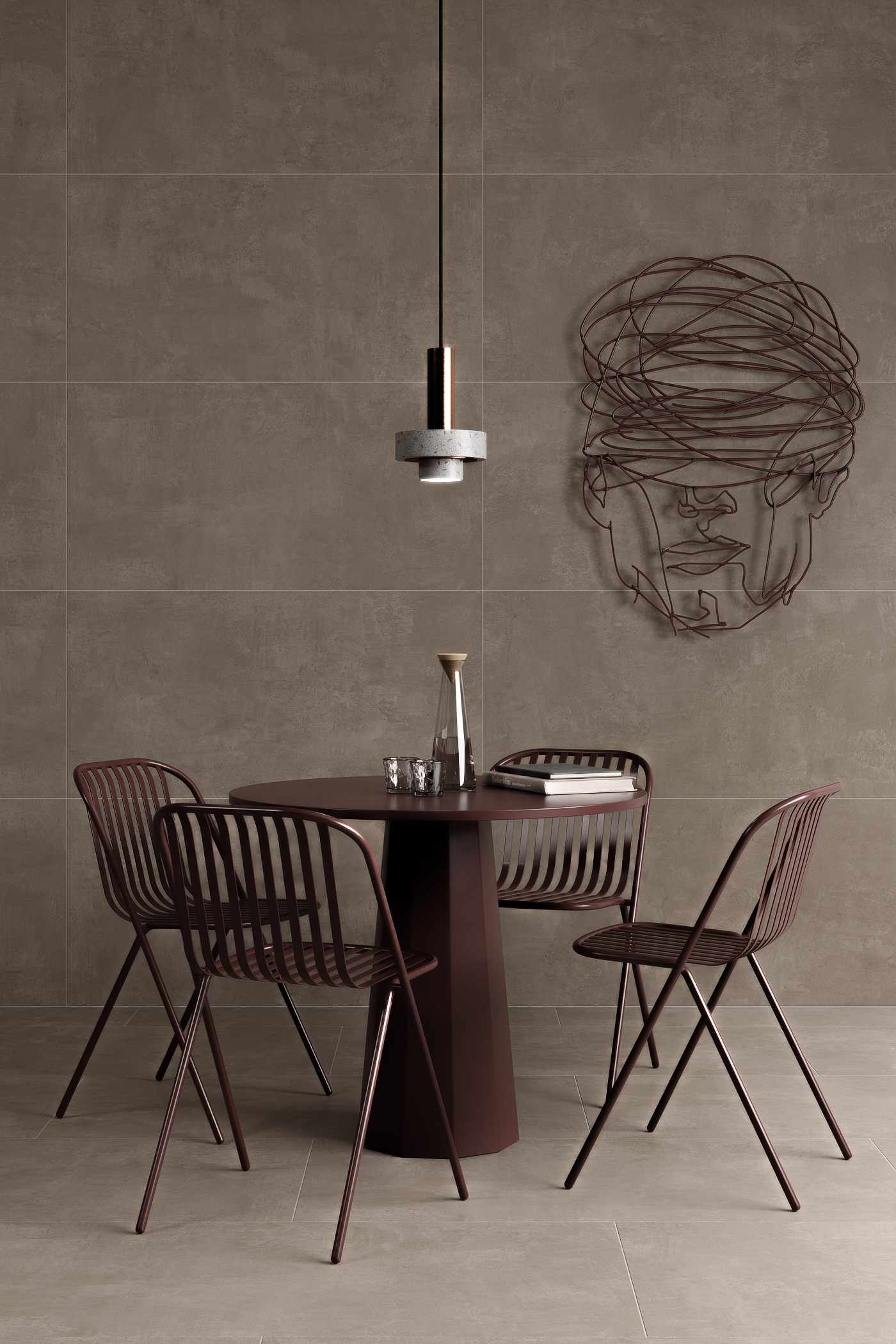 1213 На пол Cement Cementum Beige Matt 9mm 120x60 - фото 9