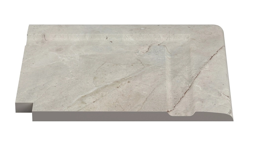 Бордюр Terrace Antislips Natural Series Угол фарфорового поручня наружный Beige Stone 30x30
