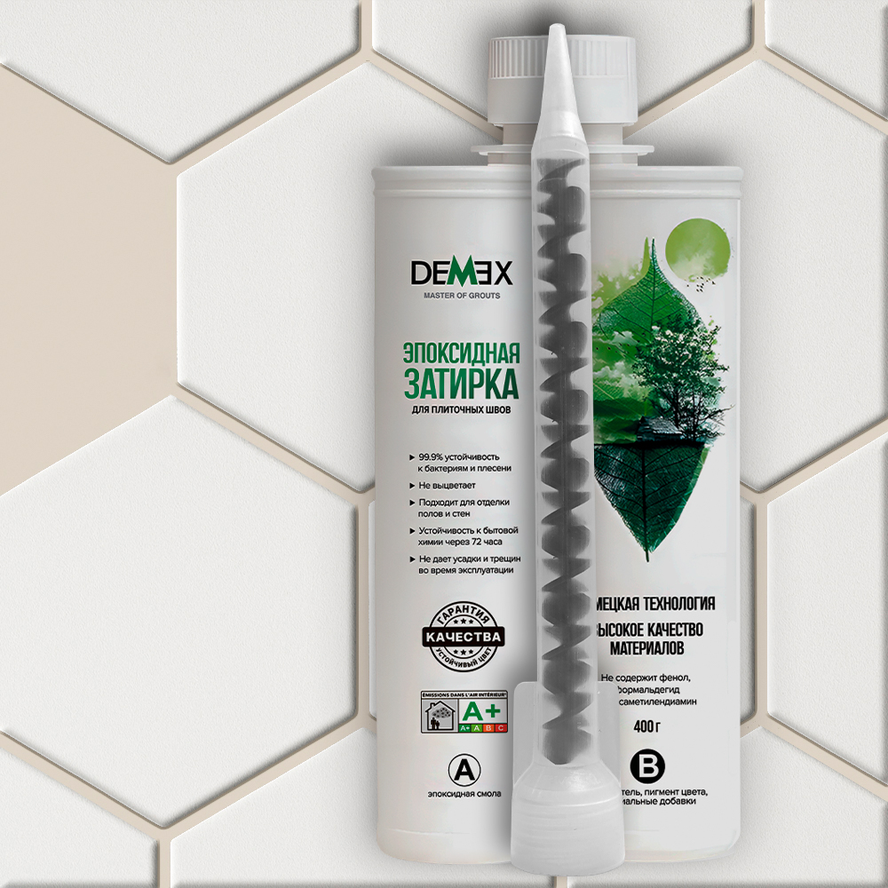  Глянцевая двухкомпонентная эпоксидная затирка 102 Светлый бежевый