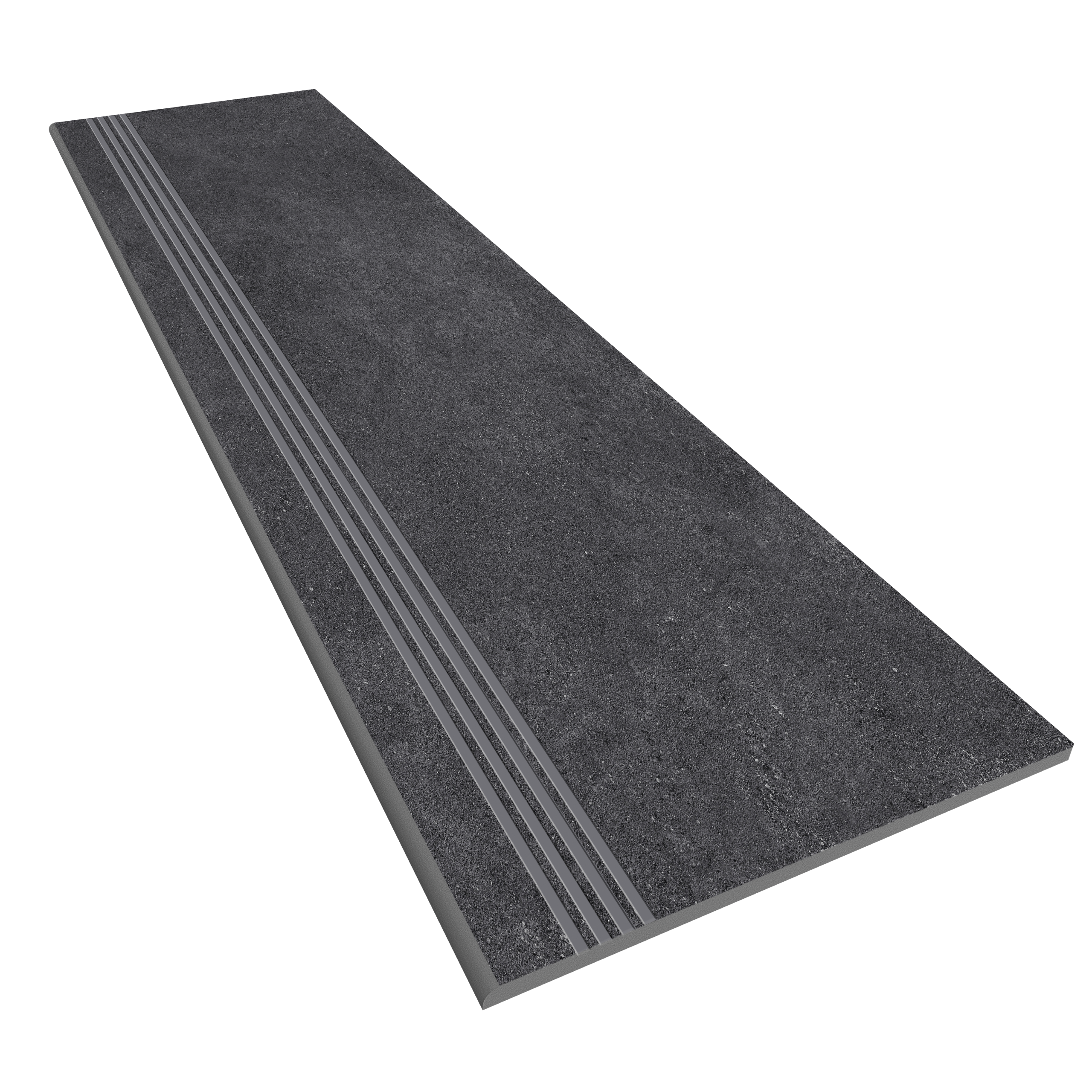 Steptrade/LN04_NS/30x120x9 Ступень Luna LN04 Черный Неполированная с насечками 30x120x9