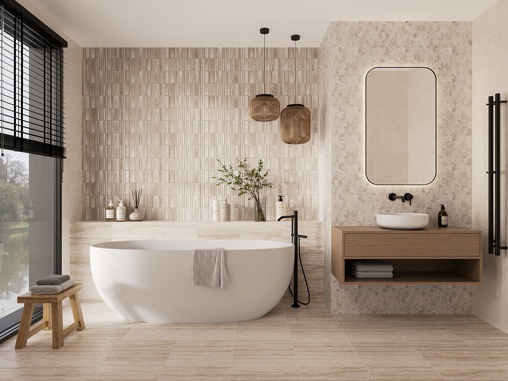 010100001563 На стену Треви Бежевый низ 04 25x40 - фото 9