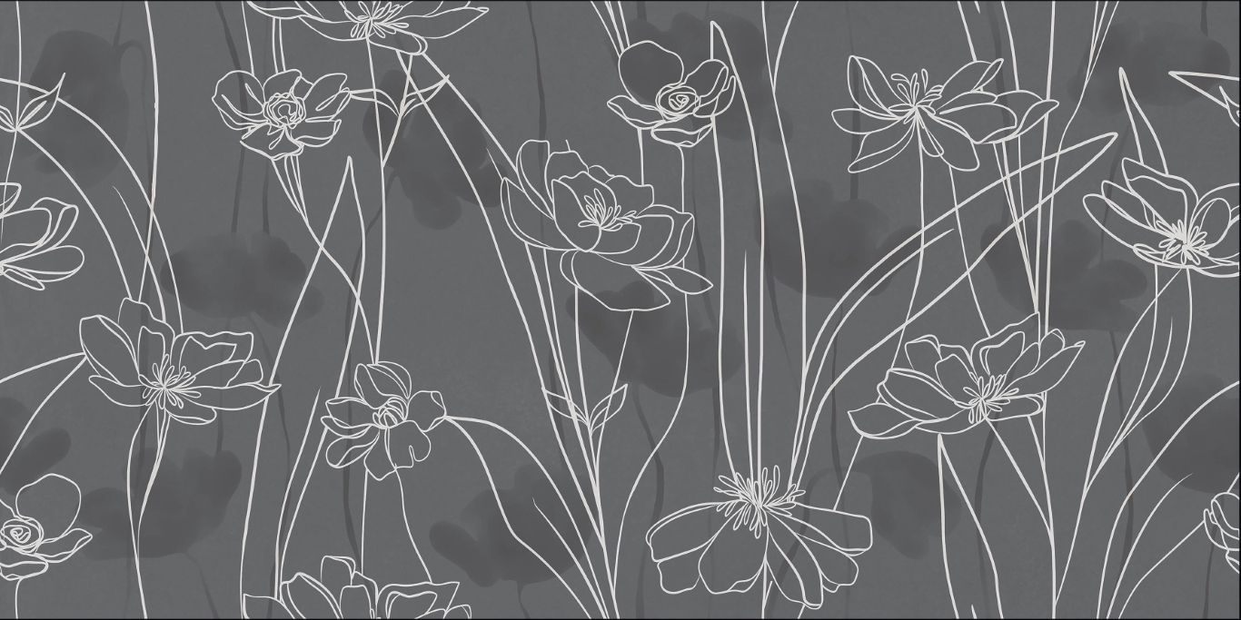 17552 На стену Floresta Цветы серый ректификат 60x120 - фото 3