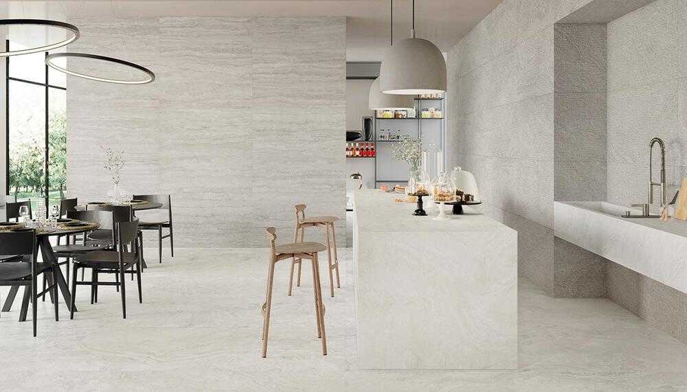 ELL7 На пол Unique Travertine Minimal Cream Nat Rett 6.5mm 120x278 - фото 2