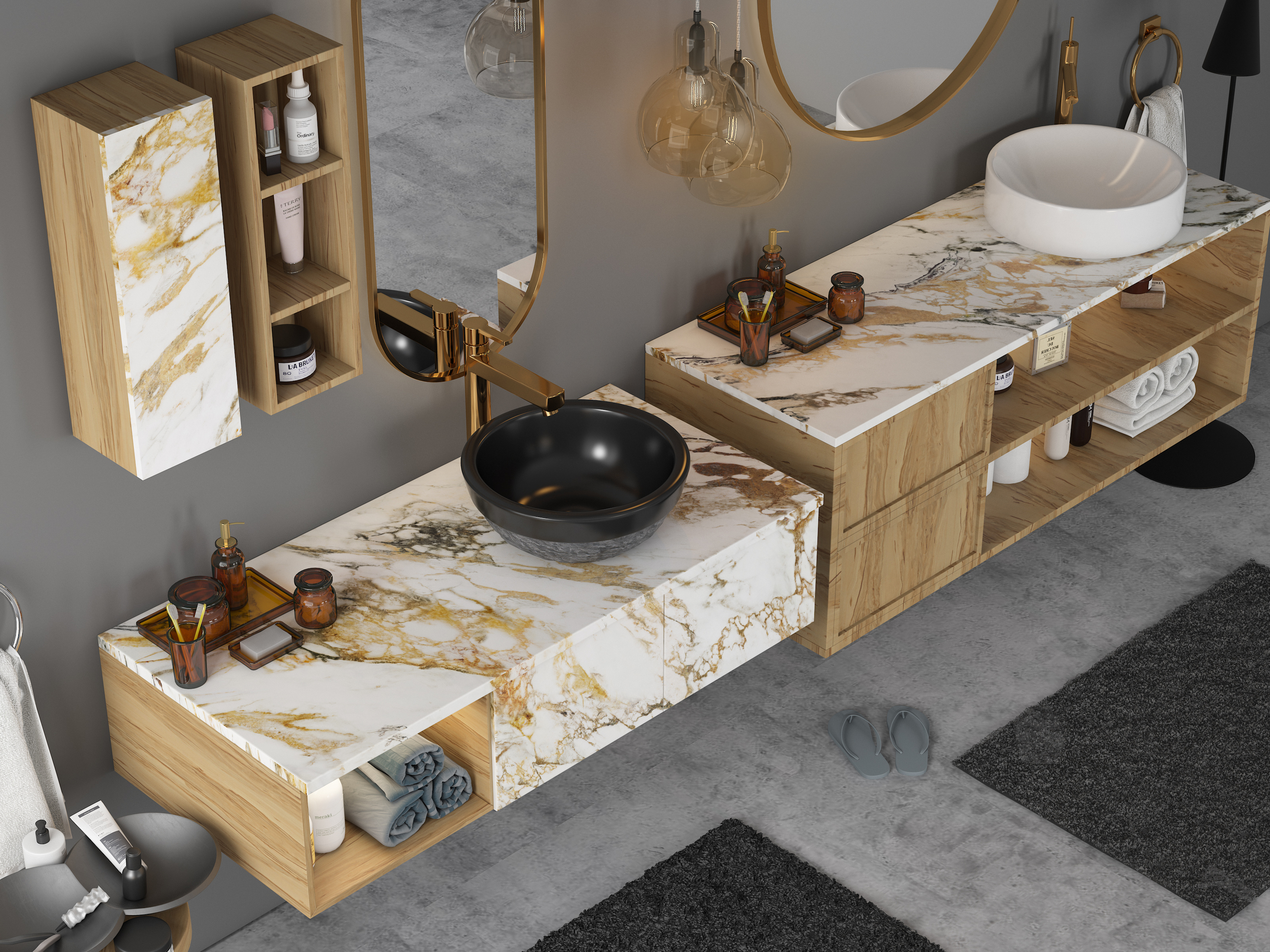 Delfone Hermes Golden Rimmed White