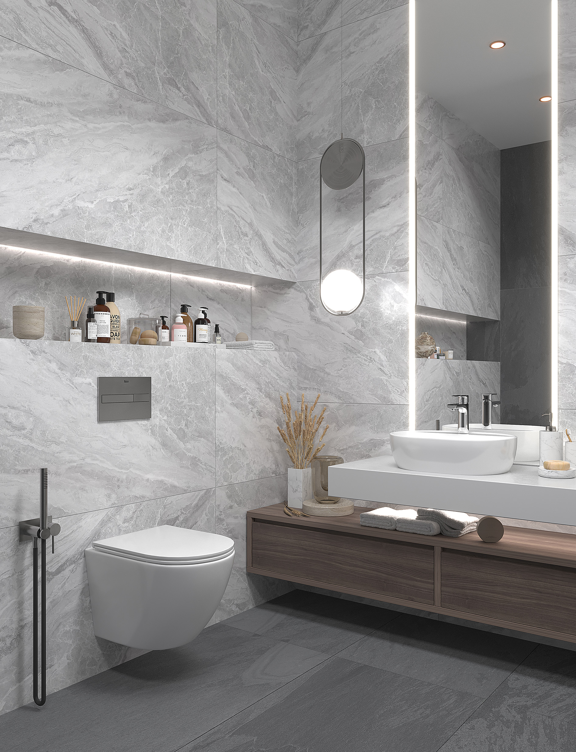 На пол Luna Rossa Imperial Grey Carving Satin 60x120 - фото 20