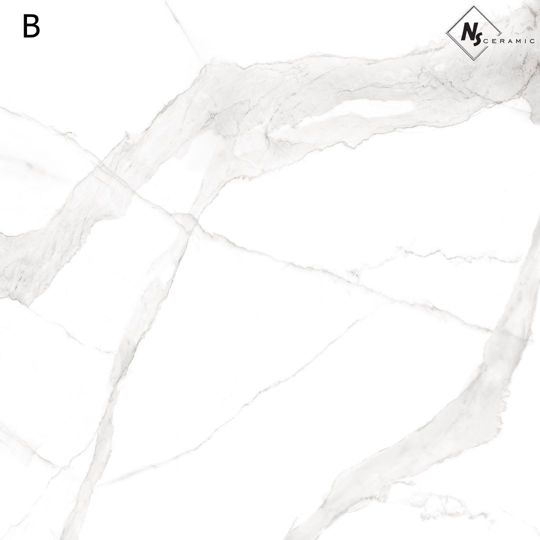 NSC8034(A,B) На пол Porcelain Tile (A.B) Белый глянцевый 80x80 - фото 3